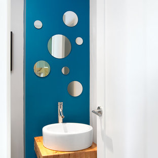 Ispirazione per un bagno di servizio contemporaneo con lavabo a bacinella