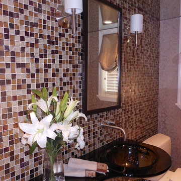 Modern powder room renovated from an old fashioned bathroom