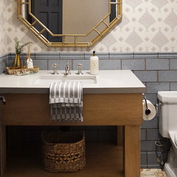Modern Spanish Estate - Powder Room www.hryanstudio.com