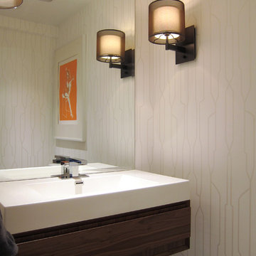 Modern White Powder Room