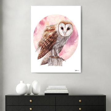 'Moonlit Owl' Wrapped Canvas Wall Art