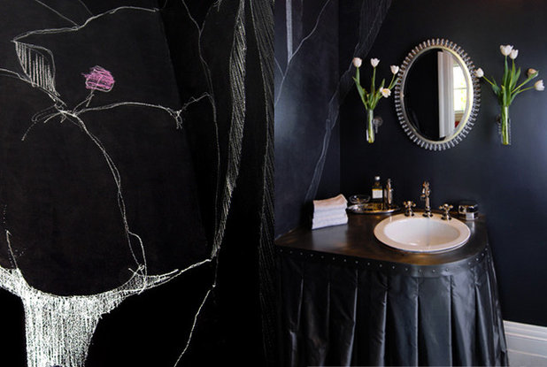 Eclectic Powder Room by Anastasia Faiella Interior Design