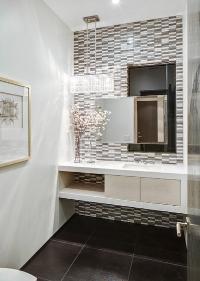 Contemporary Powder Room by Boswell Construction