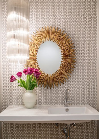 Midcentury Powder Room by Shelby Wood Design