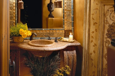 Example of a southwest powder room design in Phoenix