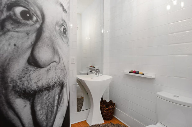Eclectic Powder Room by Hudson Place Realty