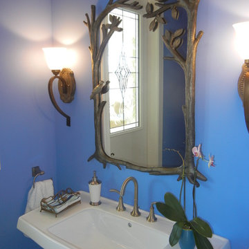 Peacock Blue Powder Room/ Cabana bath