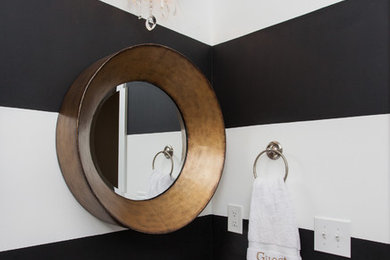 Inspiration for a transitional powder room remodel in Miami