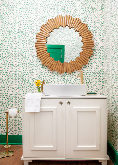 Transitional Powder Room by Andria Fromm Interiors