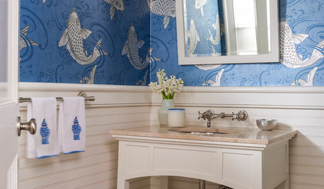 8 Powder Rooms With Pattern-Happy Wallpaper