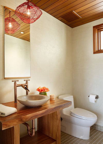 Tropical Powder Room by Rockefeller Kempel Architects