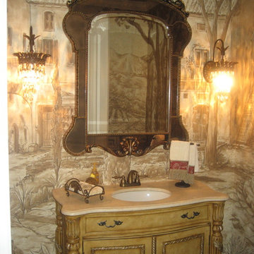 Powder Room: Traditional Tuscan Home Design