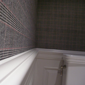 Powder room with check fabric