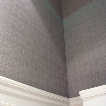 Powder room with check fabric