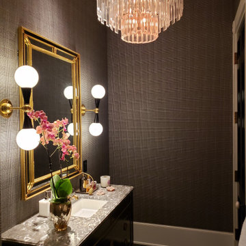 Powder rooms - Check fabric for walls