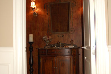 Inspiration for an eclectic powder room remodel in Detroit