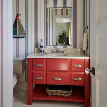 Red White and Blue Powder Room