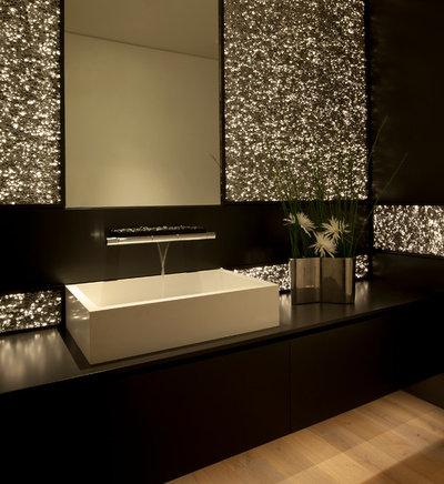 Contemporary Powder Room by Aria Design Inc