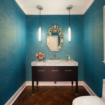 Roslyn Estates Colorful, Elegant Powder Room