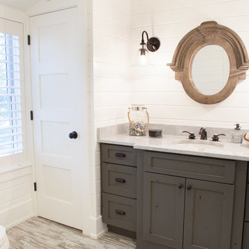 Rustic Farmhouse Powder Room in Barrington Hills