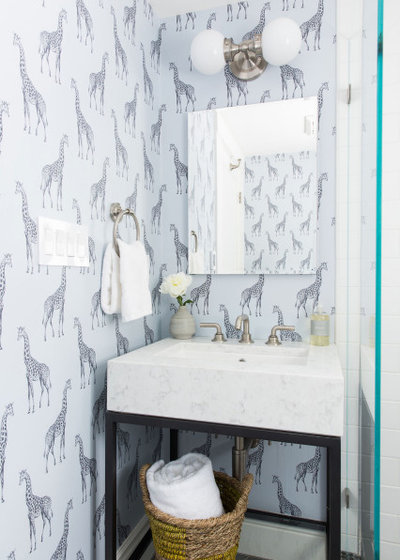 Transitional Powder Room by Love & Interiors
