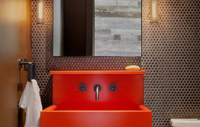 Powder Room Patterns: 10 Pretty Looks With Penny Tiles