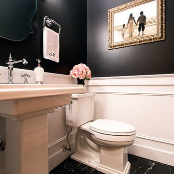75 Black Tile Powder Room Ideas You'll Love - March, 2022 | Houzz
