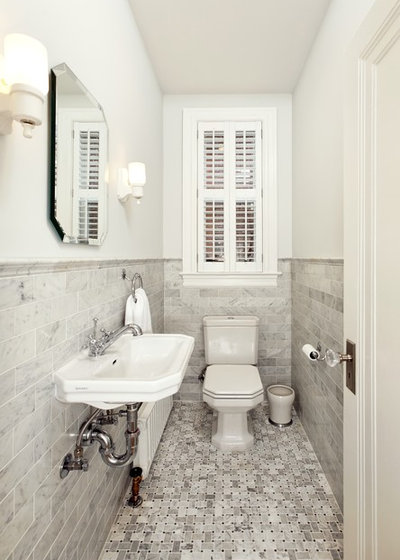 British Colonial Powder Room by Four Brothers Design + Build