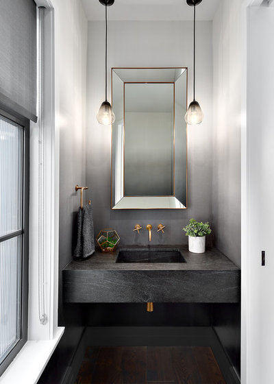 Transitional Cloakroom by Beyond Beige Interior Design Inc.
