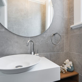 Photo of a transitional powder room in Sydney.