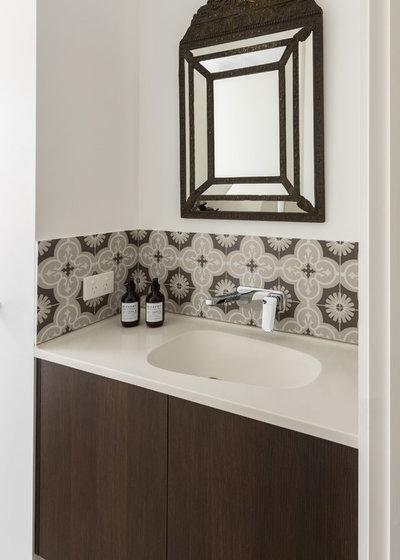 Contemporary Powder Room by White Pebble Interiors