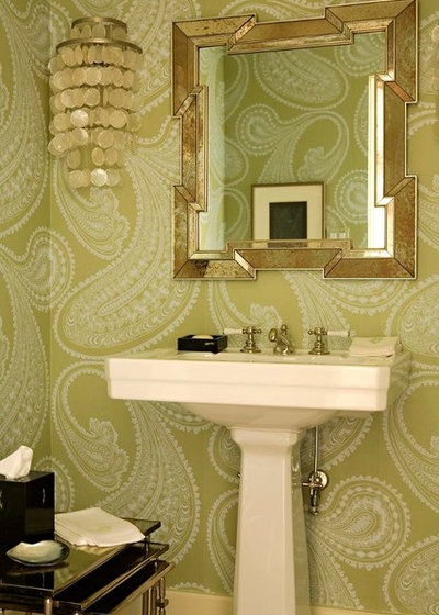 Transitional Powder Room by Elizabeth Dinkel