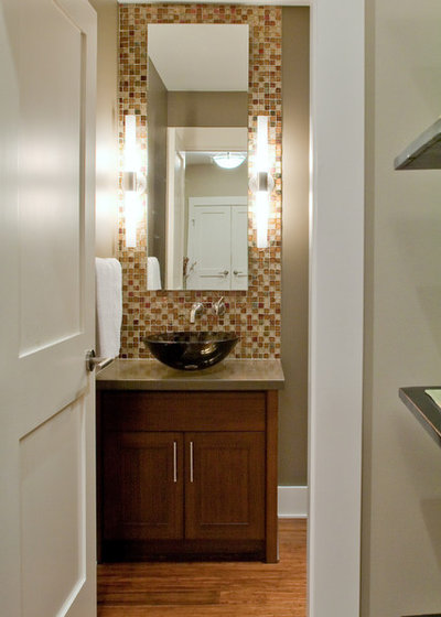 Contemporary Powder Room by Synthesis Design Inc.