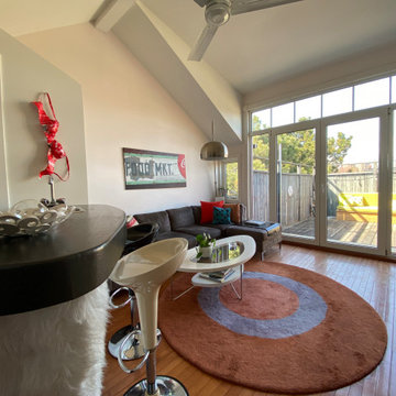 Tiniest  Powder Room with a Bird's Eye View