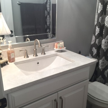 Traditional White Powder Room After