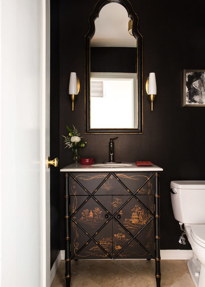 Traditional Powder Room by Charmean Neithart Interiors