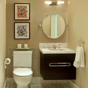 Transitional NYC Young Family Home Powder Room - Interior Design