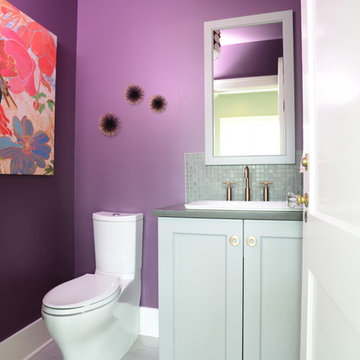 Transitional Podwer Room and Bathroom