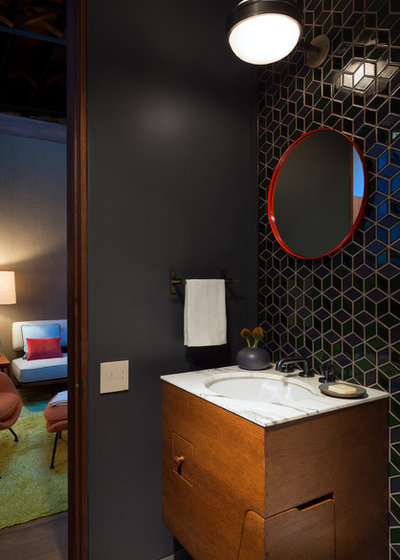 Industrial Powder Room by Andrew Franz Architect PLLC