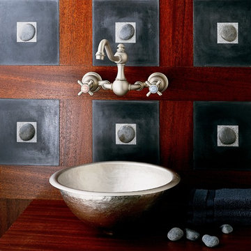 Vintage Royale Faucet in Asian-Inspired Powder Room