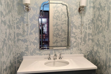 Inspiration for a transitional powder room remodel in Chicago