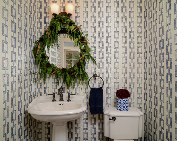 Transitional Powder Room by Kerrie Kelly Design Lab