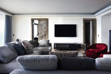 Inspiration for a large modern family room remodel in Barcelona