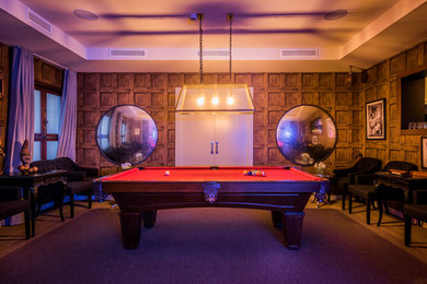 Свежая идея для дизайна: комната для игр в стиле ретро - отличное фото интерьера
