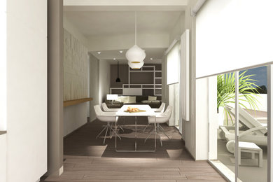 Photo of an expansive contemporary dining room in Rome.