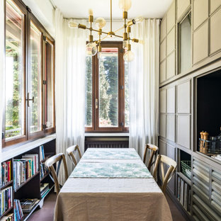 Immagine di una grande sala da pranzo minimal
