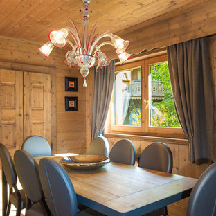 Cette photo montre une salle à manger montagne.