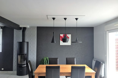 This is an example of a modern dining room in Rennes.
