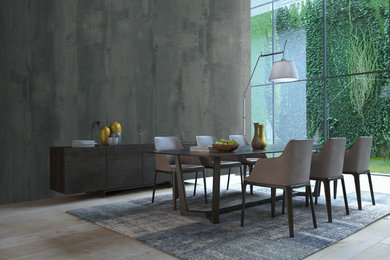 Inspiration for an industrial dining room remodel in Grenoble