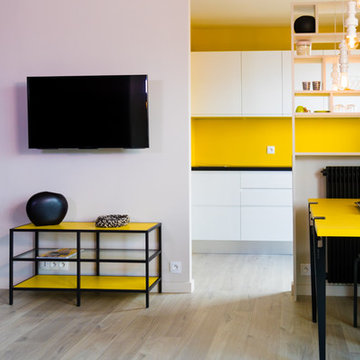 Rénovation d'un appartement coloré à Paris